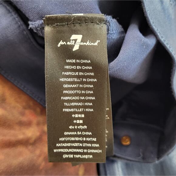 7 for all Mankind High Waisted Ankle Skinny Jean in Ink Coated - Picture 9 of 10